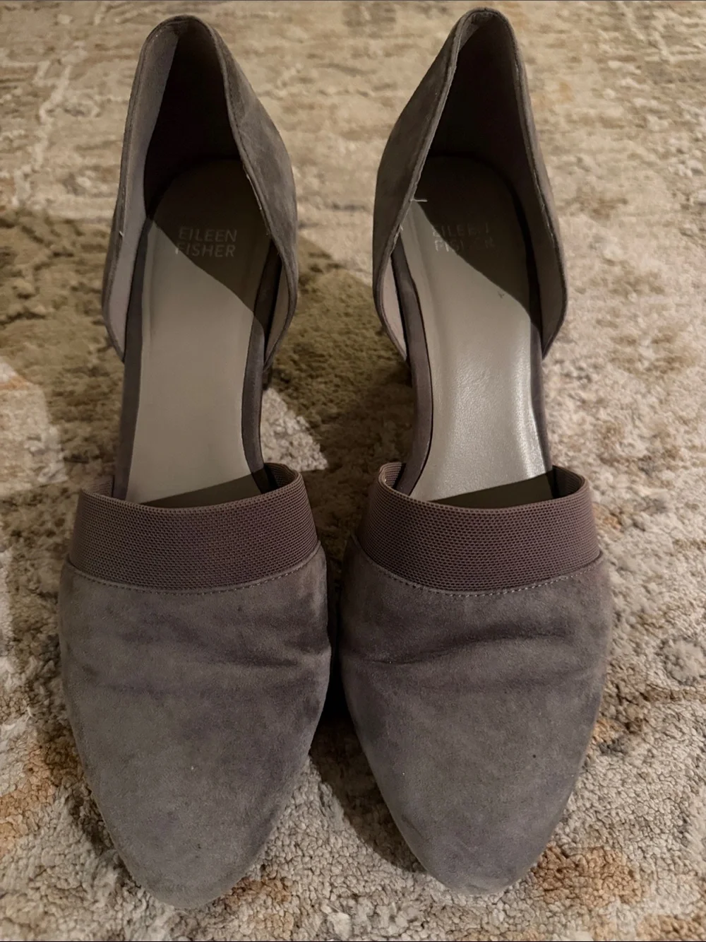 Eileen Fisher Gray Taupe Suede D'Orsay Flats